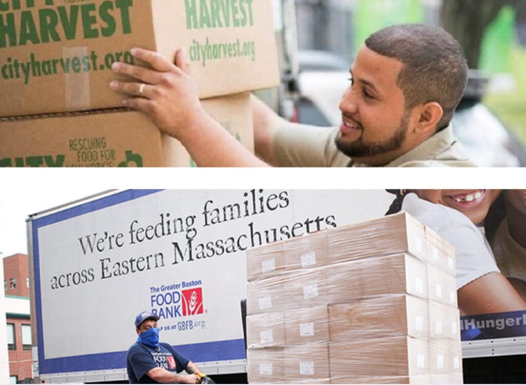 Making contributions to City Harvest and The Greater Boston Food Bank to support local communities.
