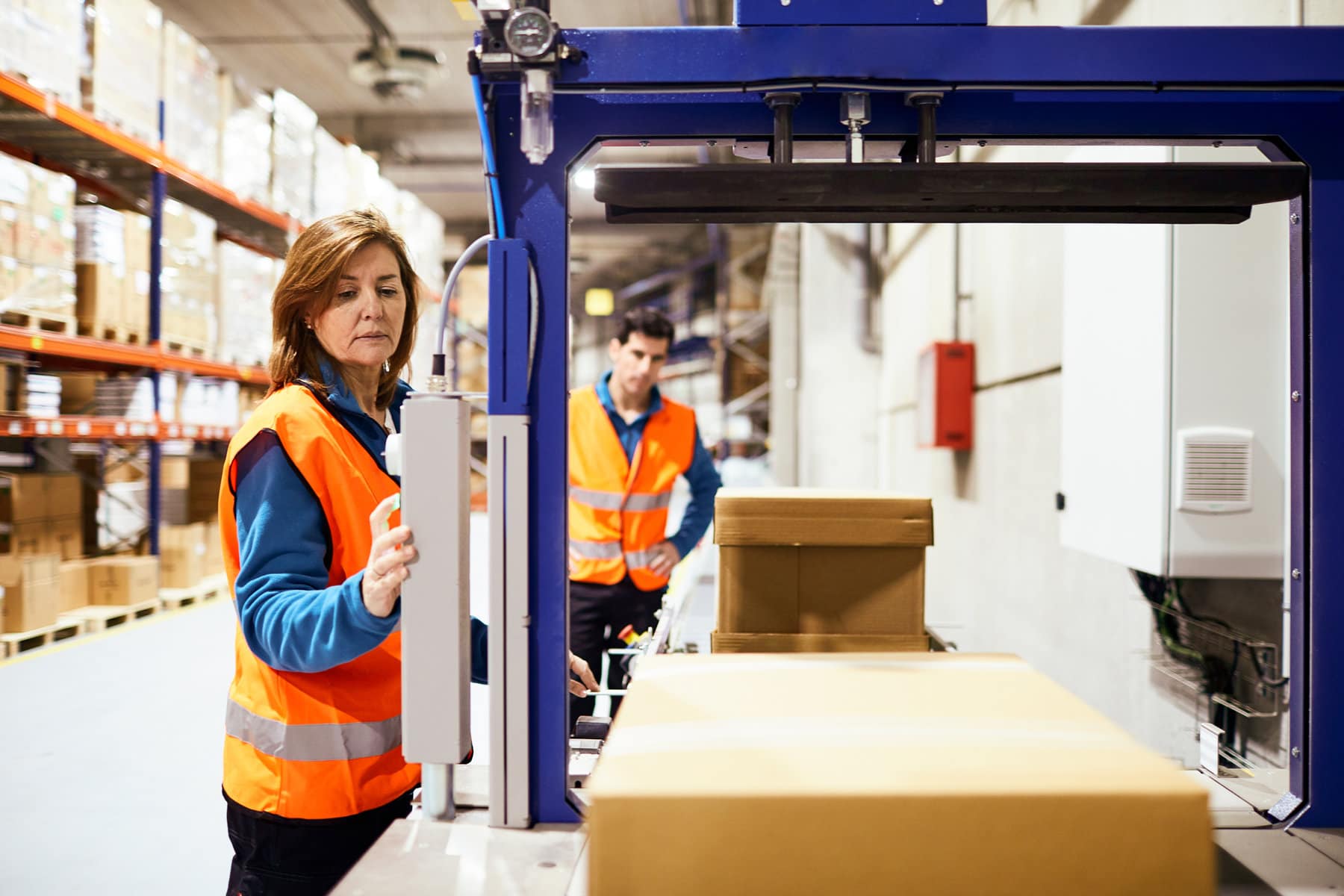 woman in warehouse