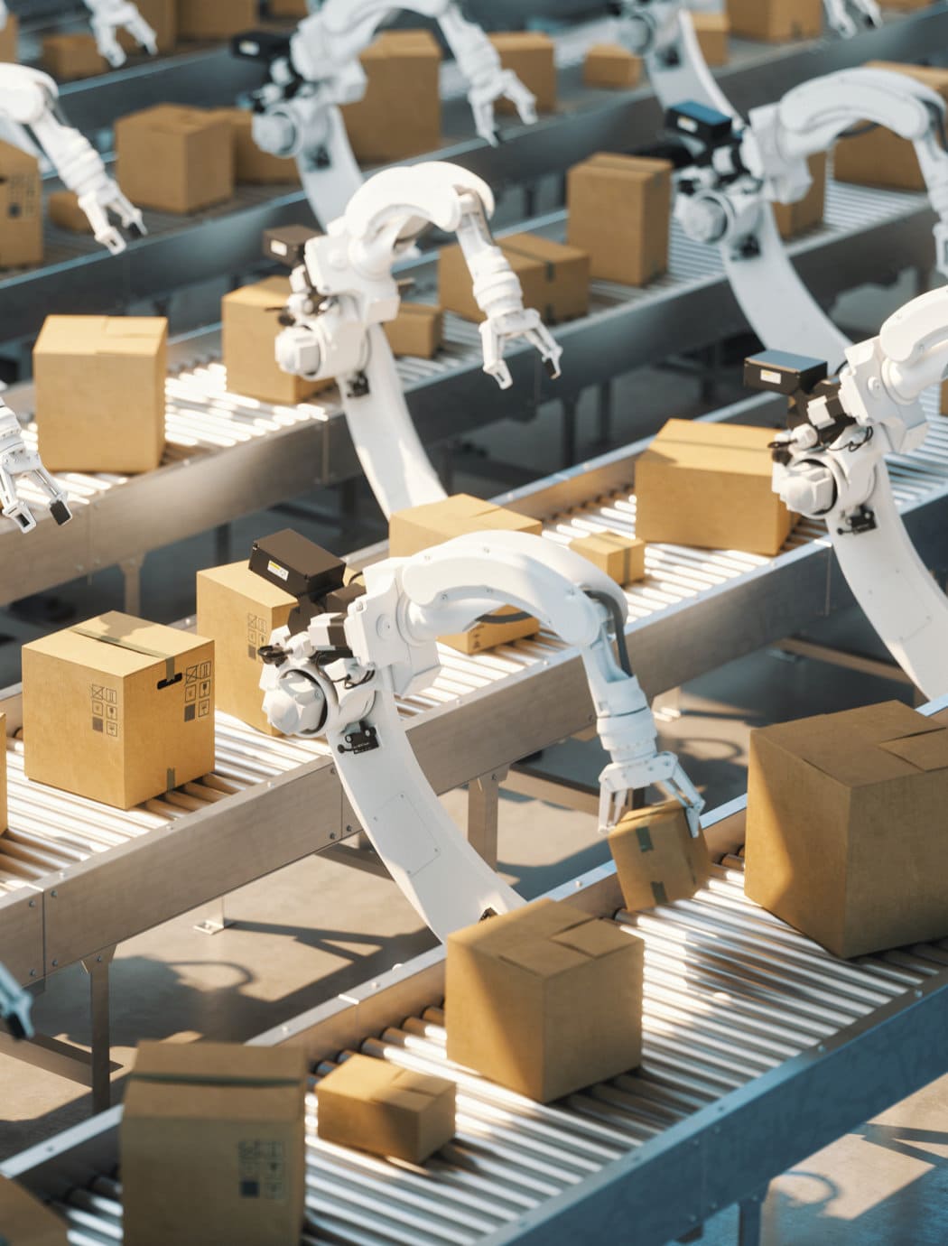 Photographic rendering of robots working