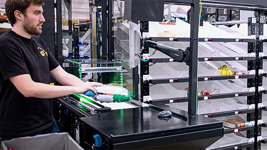 Berkshire Grey Robotic Shuttle Put Walls increase throughput in gathering grocery orders for fulfillment