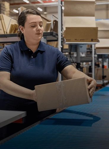 women handling shipping items